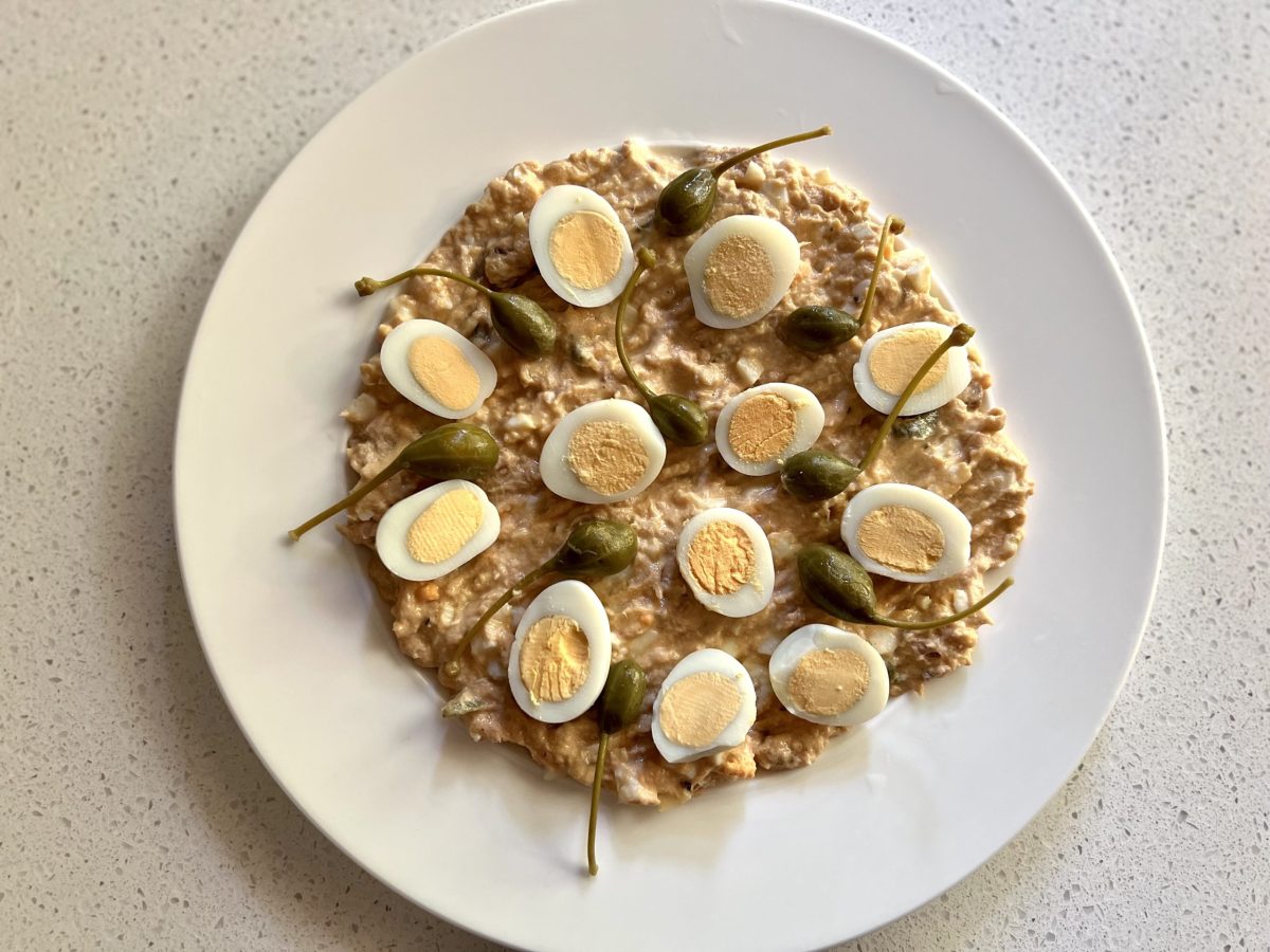 Quails Egg Tonnato with Caper Berries, an Eat Burn Sleep recipe