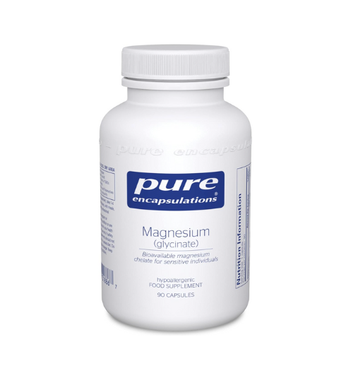Supplement bottle containing magnesium glycinate