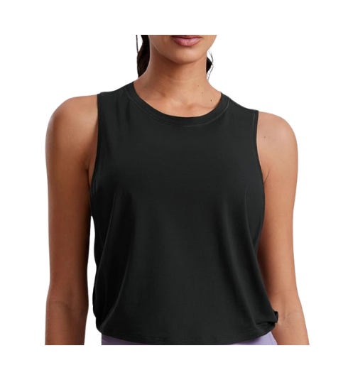 black yoga top